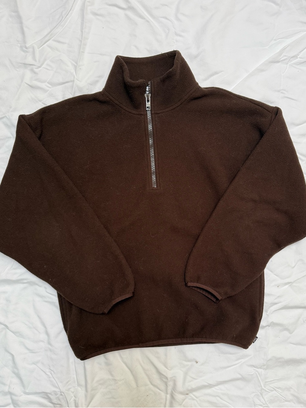 Tna brown quarter zip fleece sweatshirt